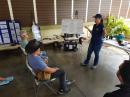 Assistant Section Manager of the ARRL Puerto Rico Section Leyda Rios, WP4RBK, talks to the training course students. [Photo courtesy of Luis E. Collazo, WP4RAQ]